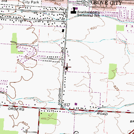 Topographic Map of Trinity United Methodist Church, OH