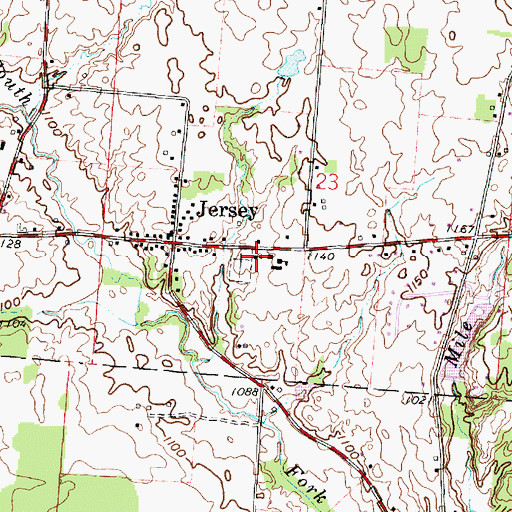 Topographic Map of Jersey Reformed Presbyterian Church, OH