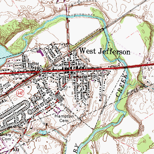 Topographic Map of Zion Lutheran Church, OH