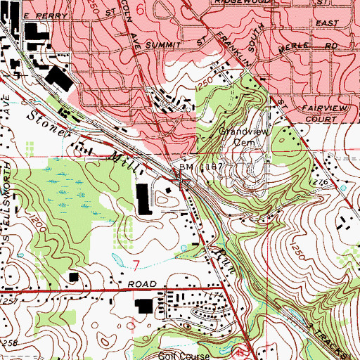 Topographic Map of Sells Crossing (historical), OH