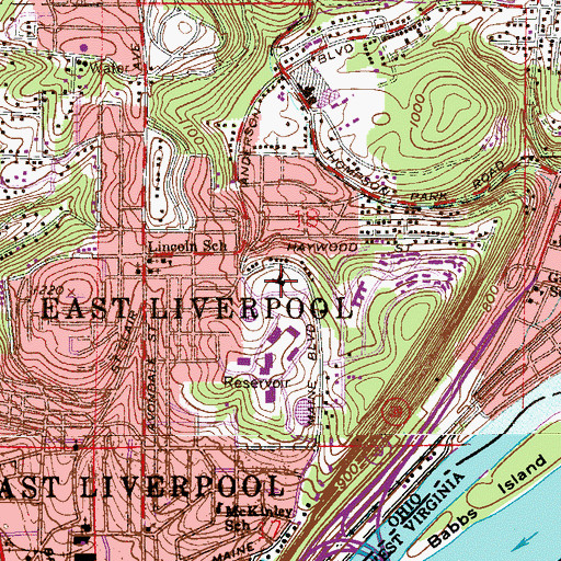Topographic Map of Trinity Presbyterian Church, OH