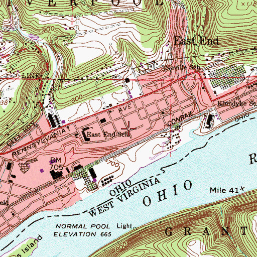 Topographic Map of Oakland Free Methodist Church, OH