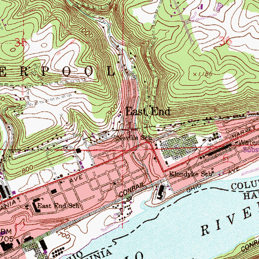 Topographic Map of Glendale, OH