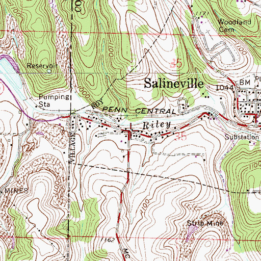 Topographic Map of Diamond Valley, OH