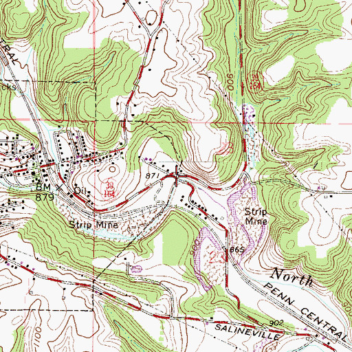 Topographic Map of East Salineville (historical), OH