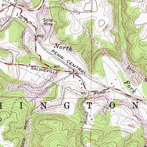 Topographic Map of Haysville (historical), OH