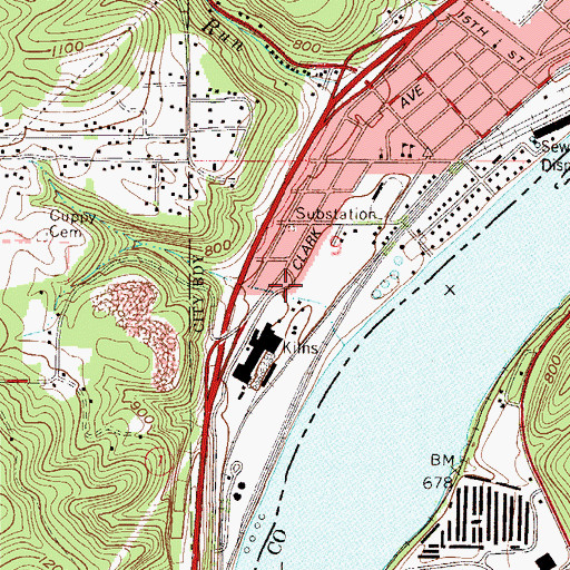 Topographic Map of Vulcan, OH