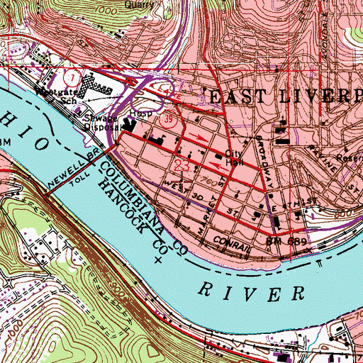 Topographic Map of Saint Stephens Episcopal Church, OH