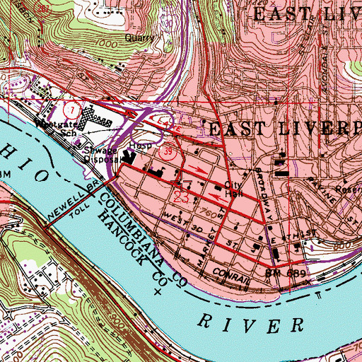 Topographic Map of Saint Aloysius Catholic Church, OH
