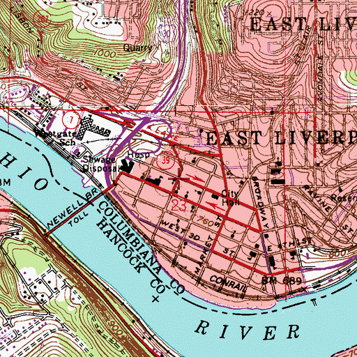 Topographic Map of First Evangelical Presbyterian Church, OH