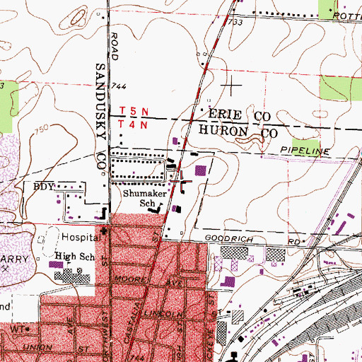 Topographic Map of Church of Christ, OH
