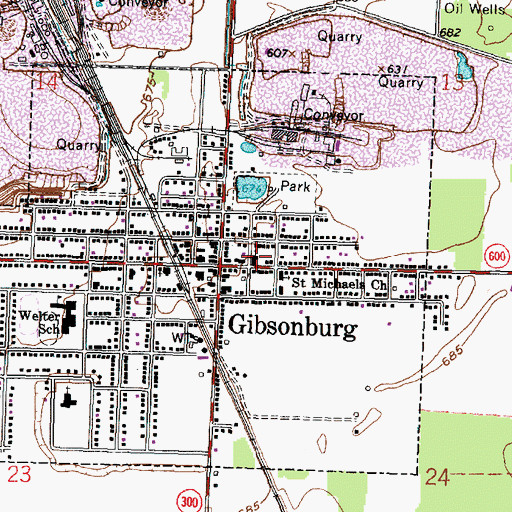 Topographic Map of Trinity United Methodist Church, OH