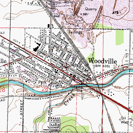 Topographic Map of Woodville United Methodist Church, OH