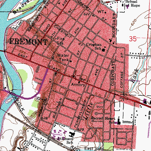 Topographic Map of Saint Mark Lutheran Church, OH