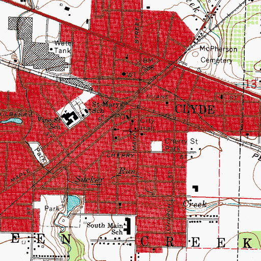 Topographic Map of First United Presbyterian Church, OH