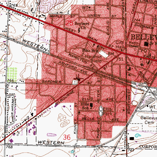 Topographic Map of Saint Pauls United Church of Christ, OH