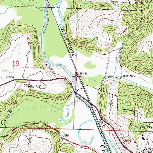 Topographic Map of Bearman Run, OH