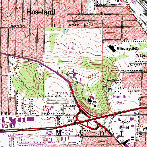 Topographic Map of Westbrook Country Club, OH