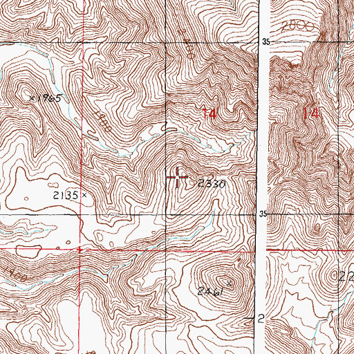 Topographic Map of Batamote Mountains, AZ