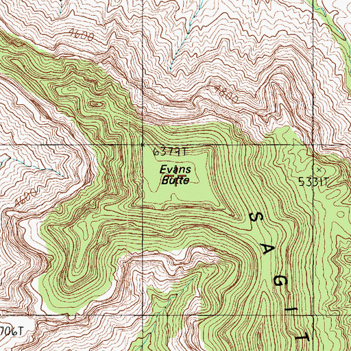 Topographic Map of Sagittarius Ridge, AZ