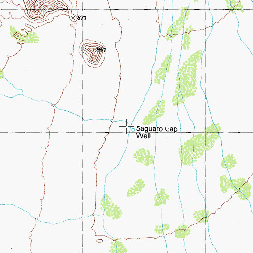 Topographic Map of Saguaro Gap Well, AZ