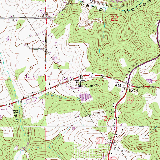 Topographic Map of Mount Zion United Methodist Church, OH