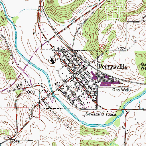 Topographic Map of Perrysville, OH