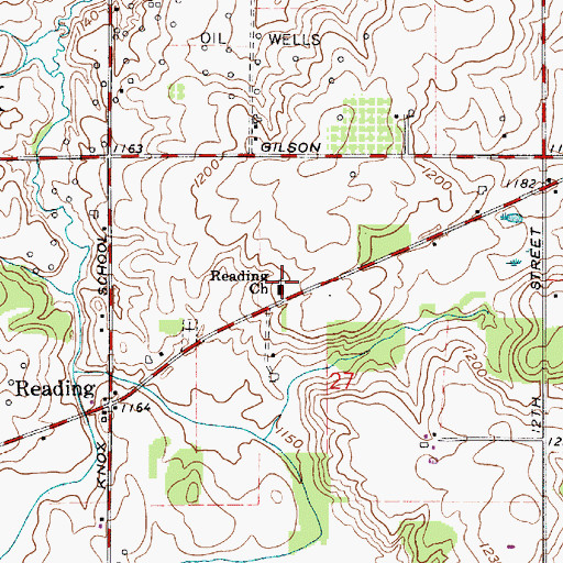 Topographic Map of Reading Church, OH