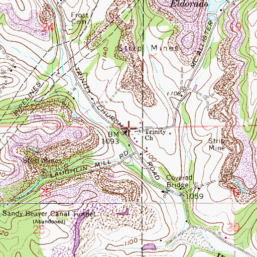 Topographic Map of Trinity Friends Church, OH