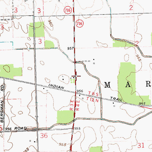 Topographic Map of Steinman (historical), OH
