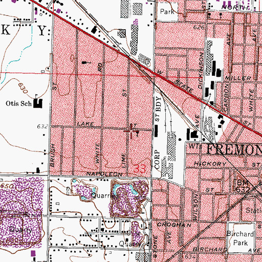 Topographic Map of Saint Casimir School, OH