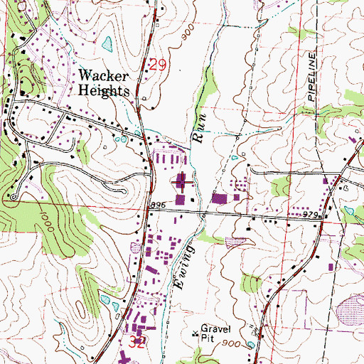 Topographic Map of Town and County Plaza Shopping Center, OH
