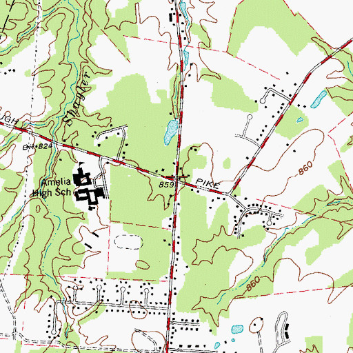 Topographic Map of Braziers, OH