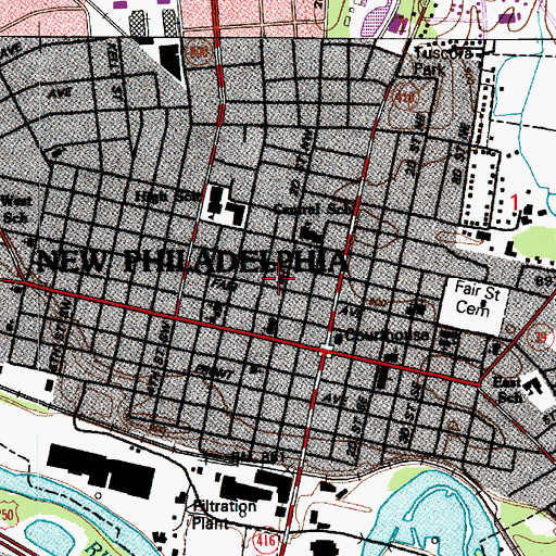 Topographic Map of First Church of Christ Scientist, OH