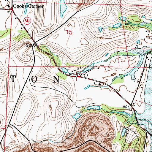 Topographic Map of Stringtown (historical), OH