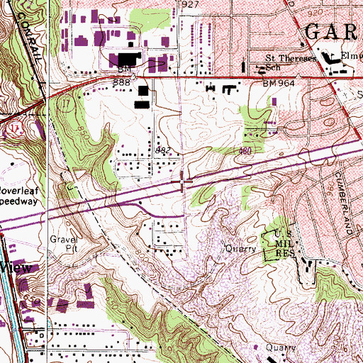 Topographic Map of Interchange 21, OH