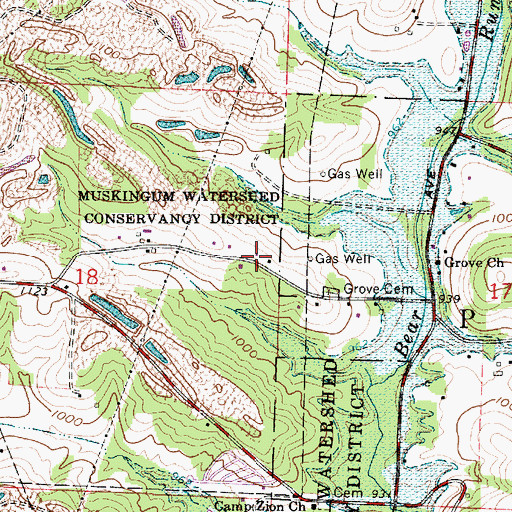 Topographic Map of Oak Grove School (historical), OH