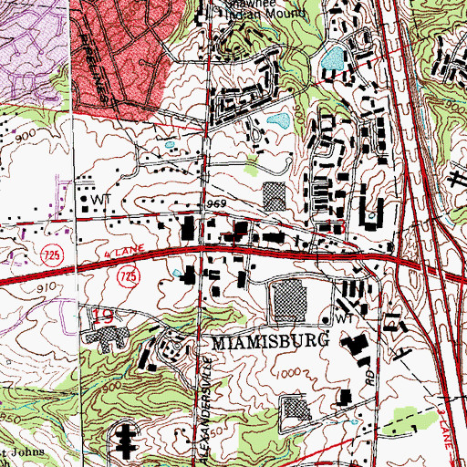 Topographic Map of Imperial Square Shopping Center, OH