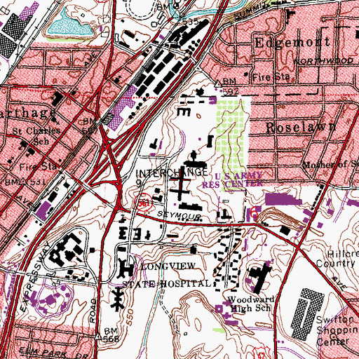 Topographic Map of Hamilton County Infirmary, OH