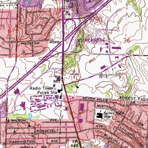 Topographic Map of Civic Center Plaza Shopping Center, OH