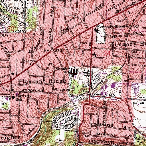 Topographic Map of Shroder Paideia Academy, OH