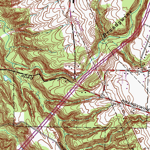 Topographic Map of Brandywine Falls, OH