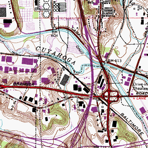 Topographic Map of West Creek, OH