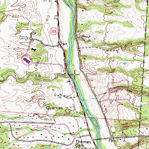 Topographic Map of Mohawk Run, OH