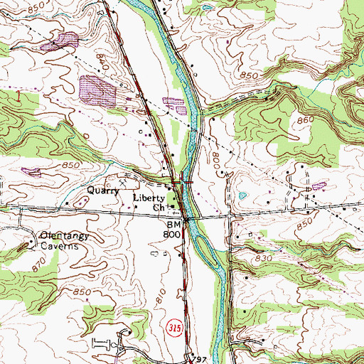 Topographic Map of Wild Cat Run, OH