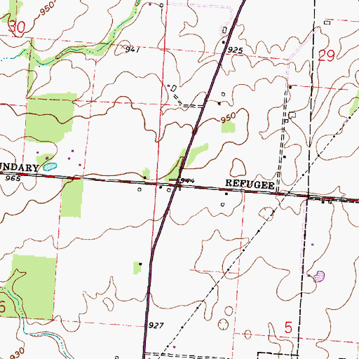 Topographic Map of Monticello (historical), OH
