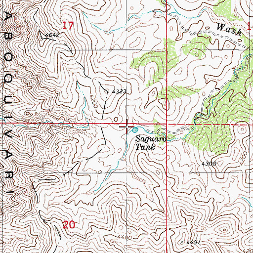 Topographic Map of Saguaro Tank, AZ