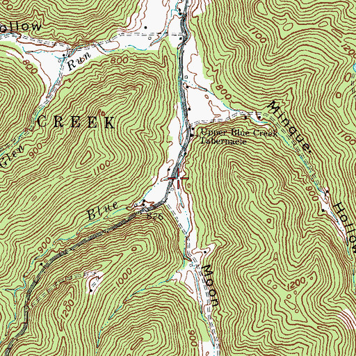 Topographic Map of Moon Run, OH