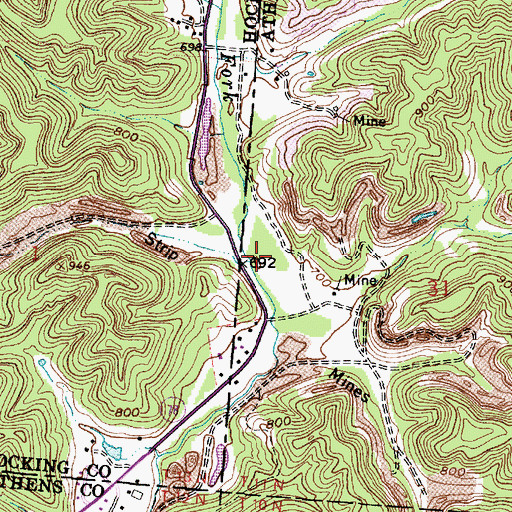 Topographic Map of Long Run, OH
