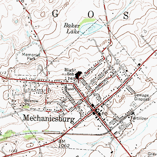 Topographic Map of Dohron Wilson Elementary School, OH